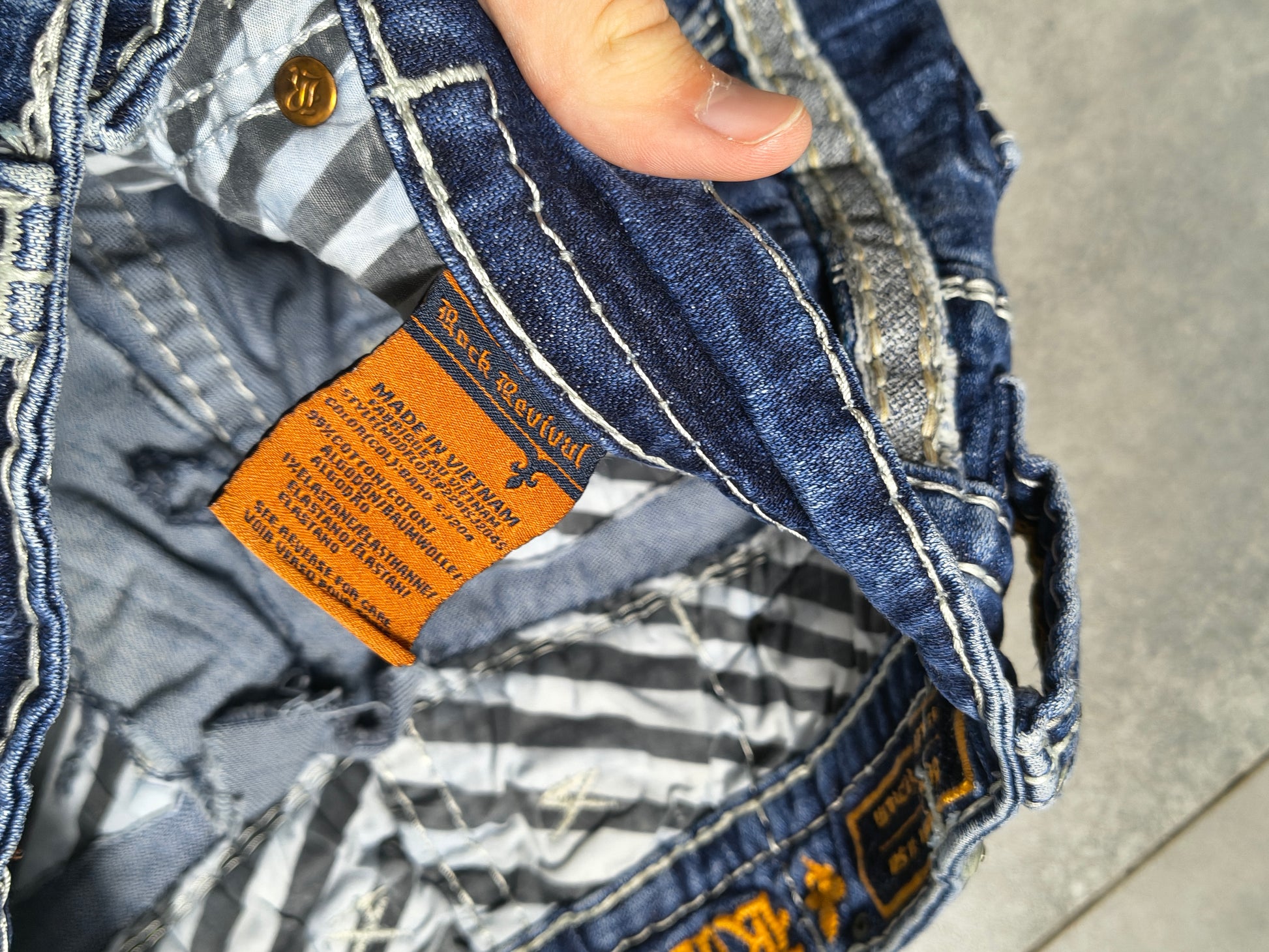 Niebieskie straight fit jeansy Rock Revival