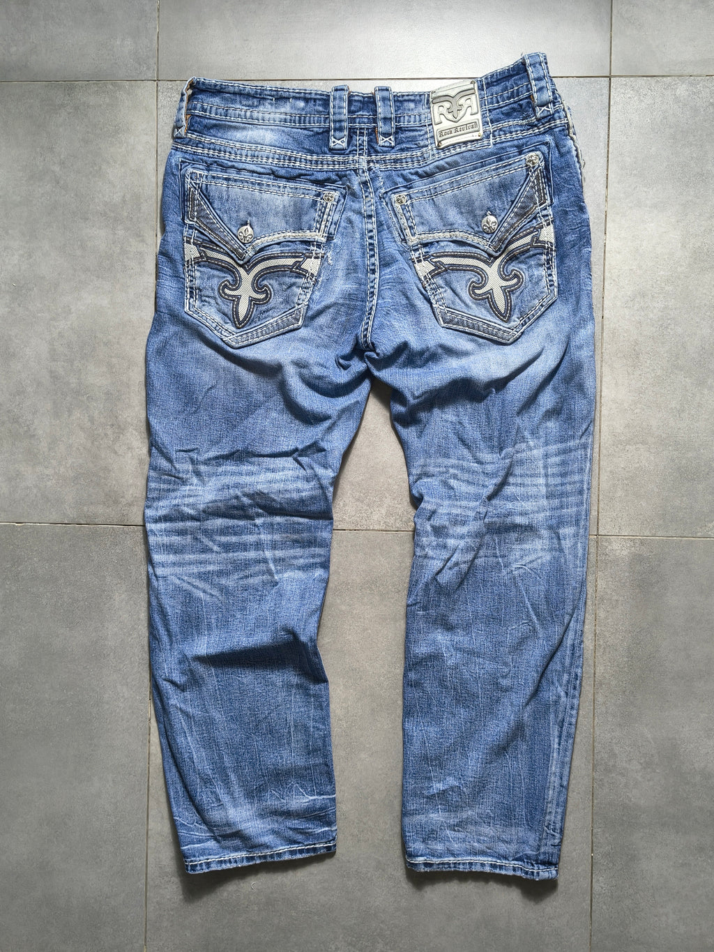 Niebieskie straight fit jeansy Rock Revival