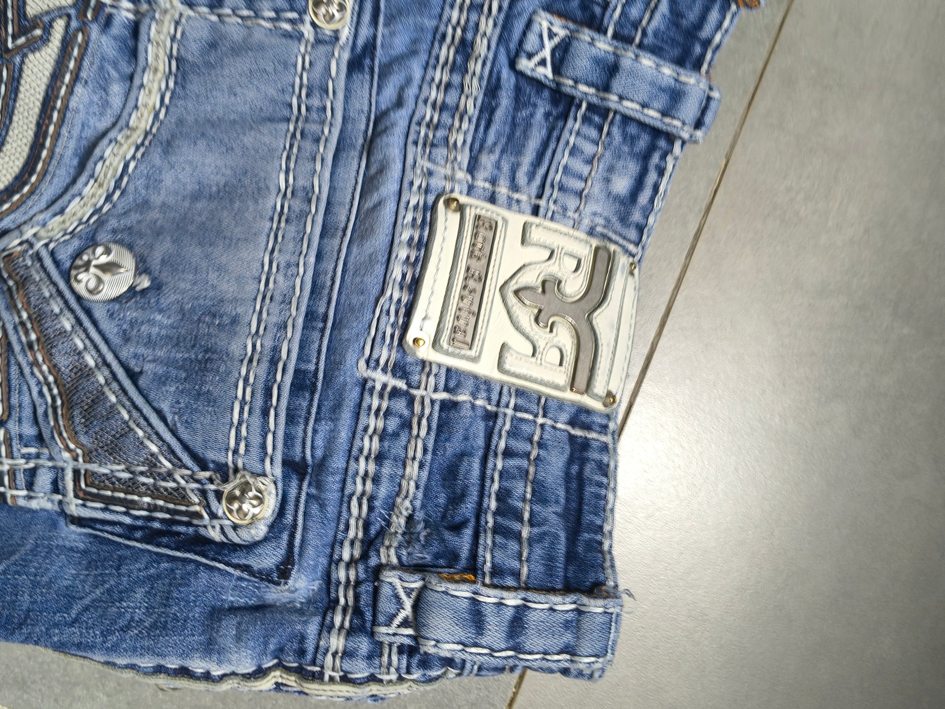 Niebieskie straight fit jeansy Rock Revival