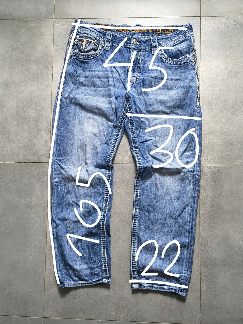 Niebieskie straight fit jeansy Rock Revival