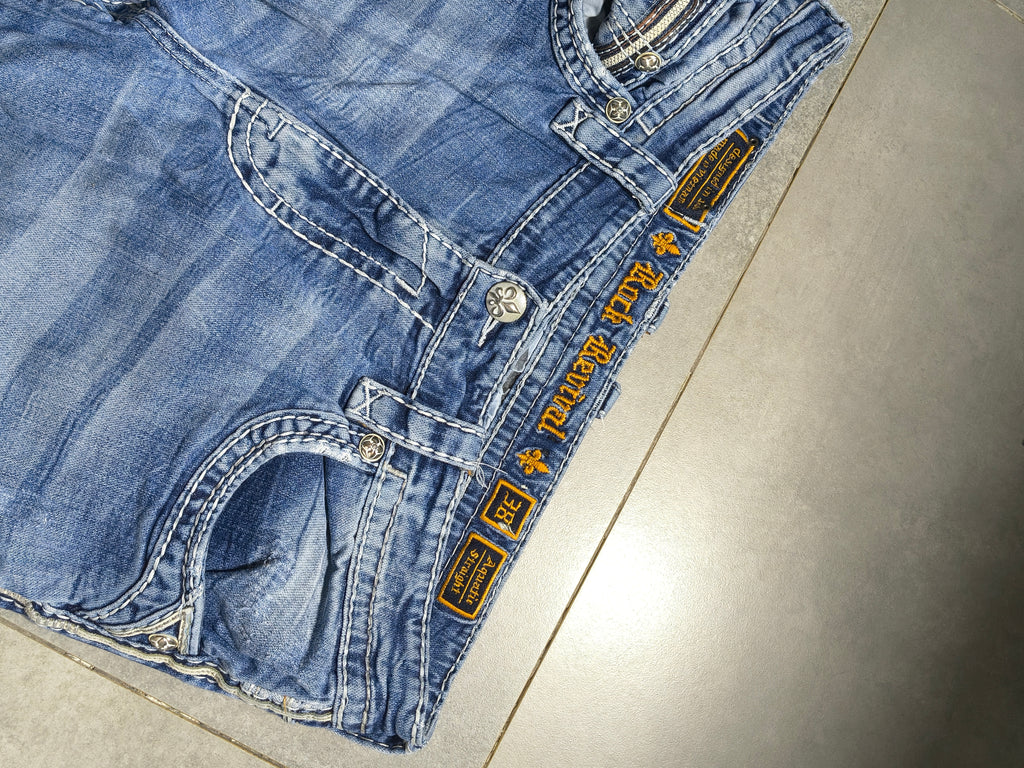 Niebieskie straight fit jeansy Rock Revival