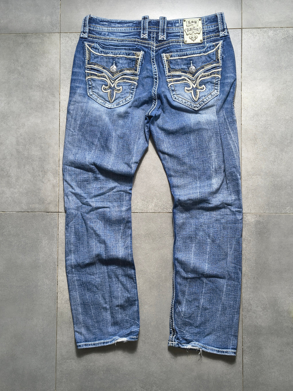 Niebieskie straight fit jeansy Rock Revival