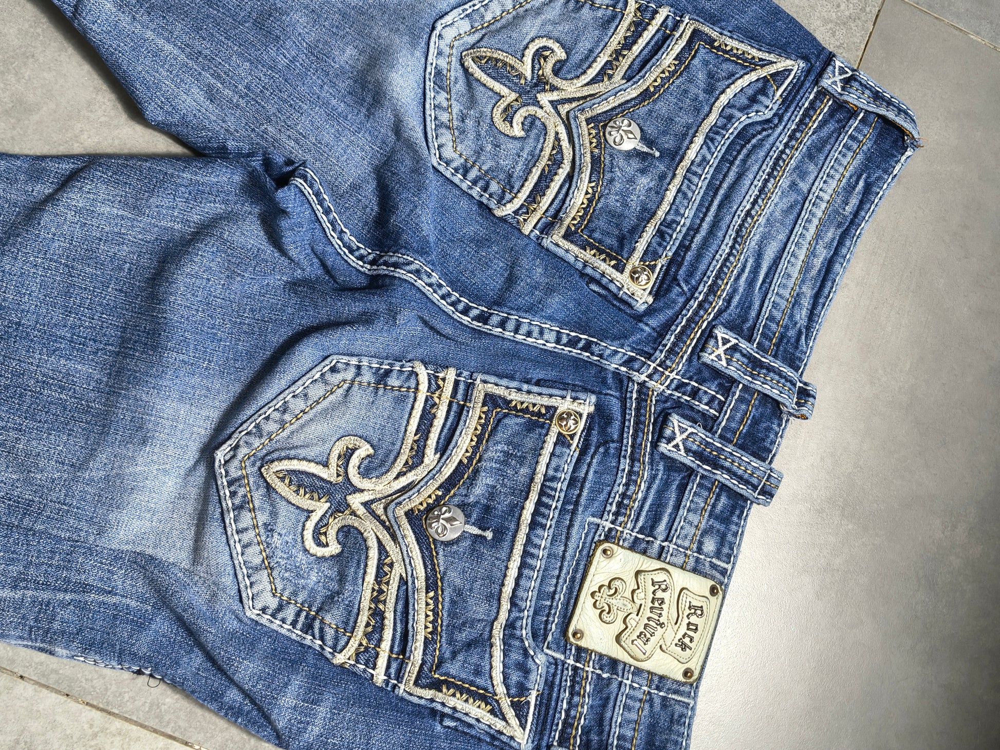Niebieskie straight fit jeansy Rock Revival