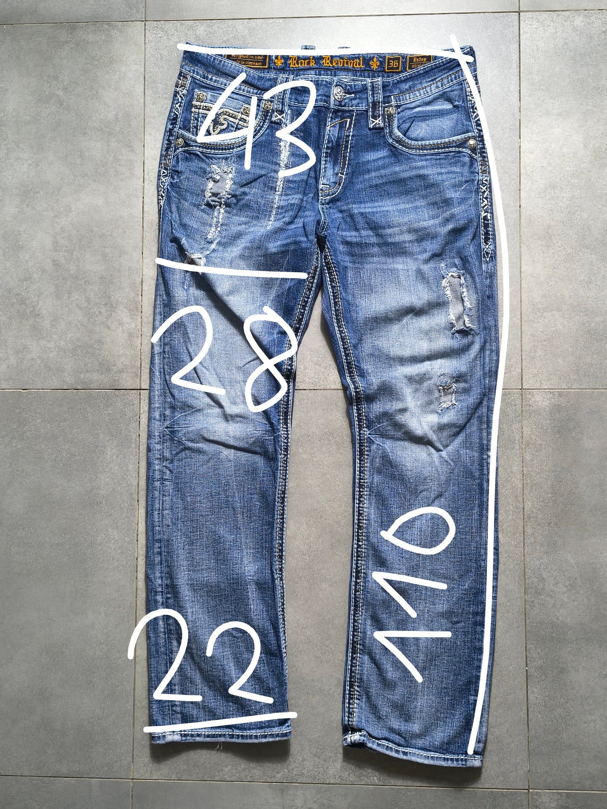 Niebieskie straight fit jeansy Rock Revival