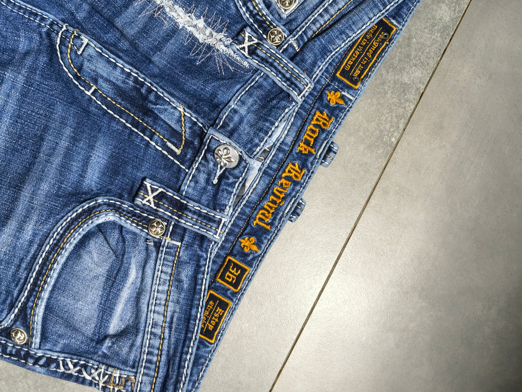 Niebieskie straight fit jeansy Rock Revival