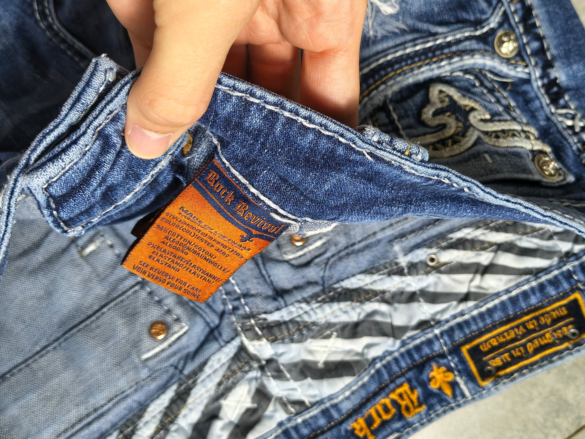 Niebieskie straight fit jeansy Rock Revival