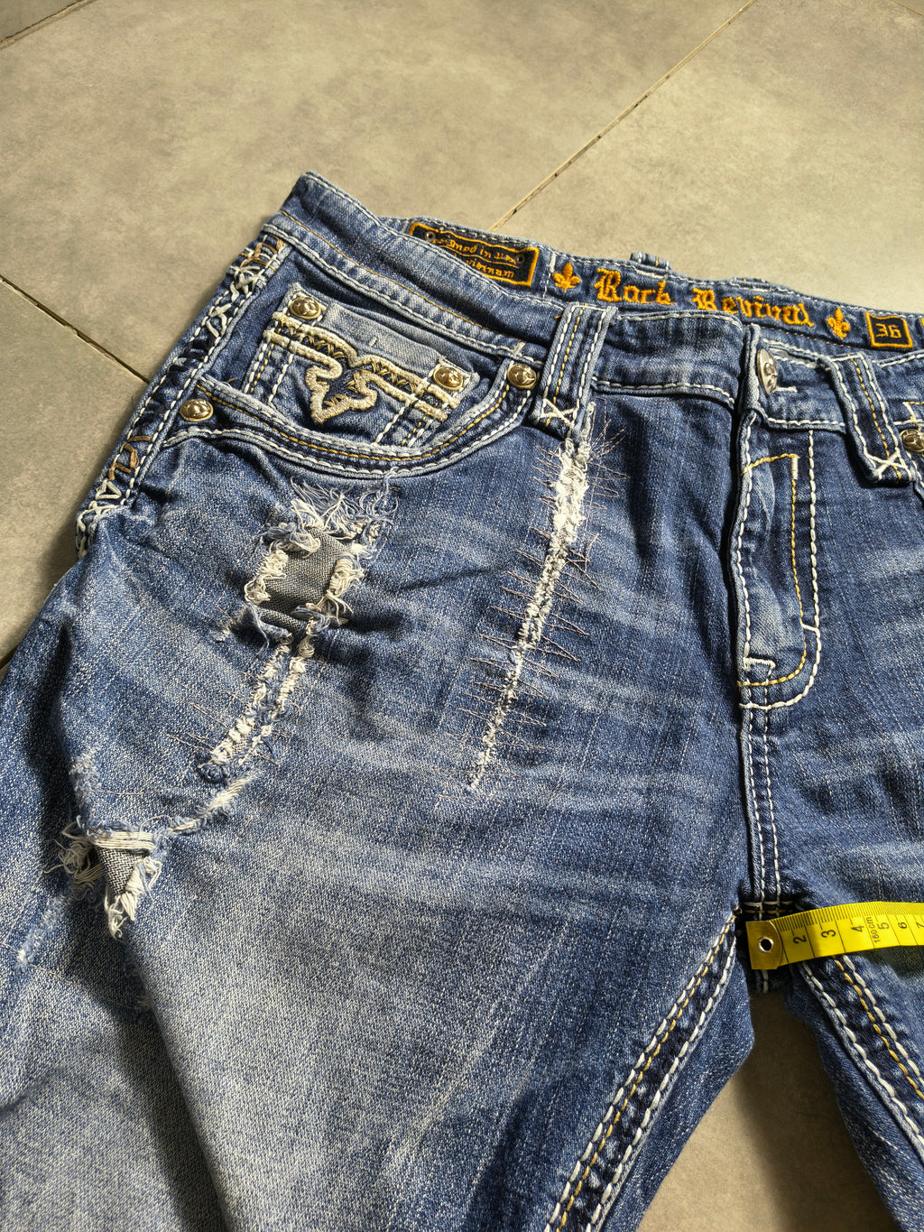 Niebieskie straight fit jeansy Rock Revival