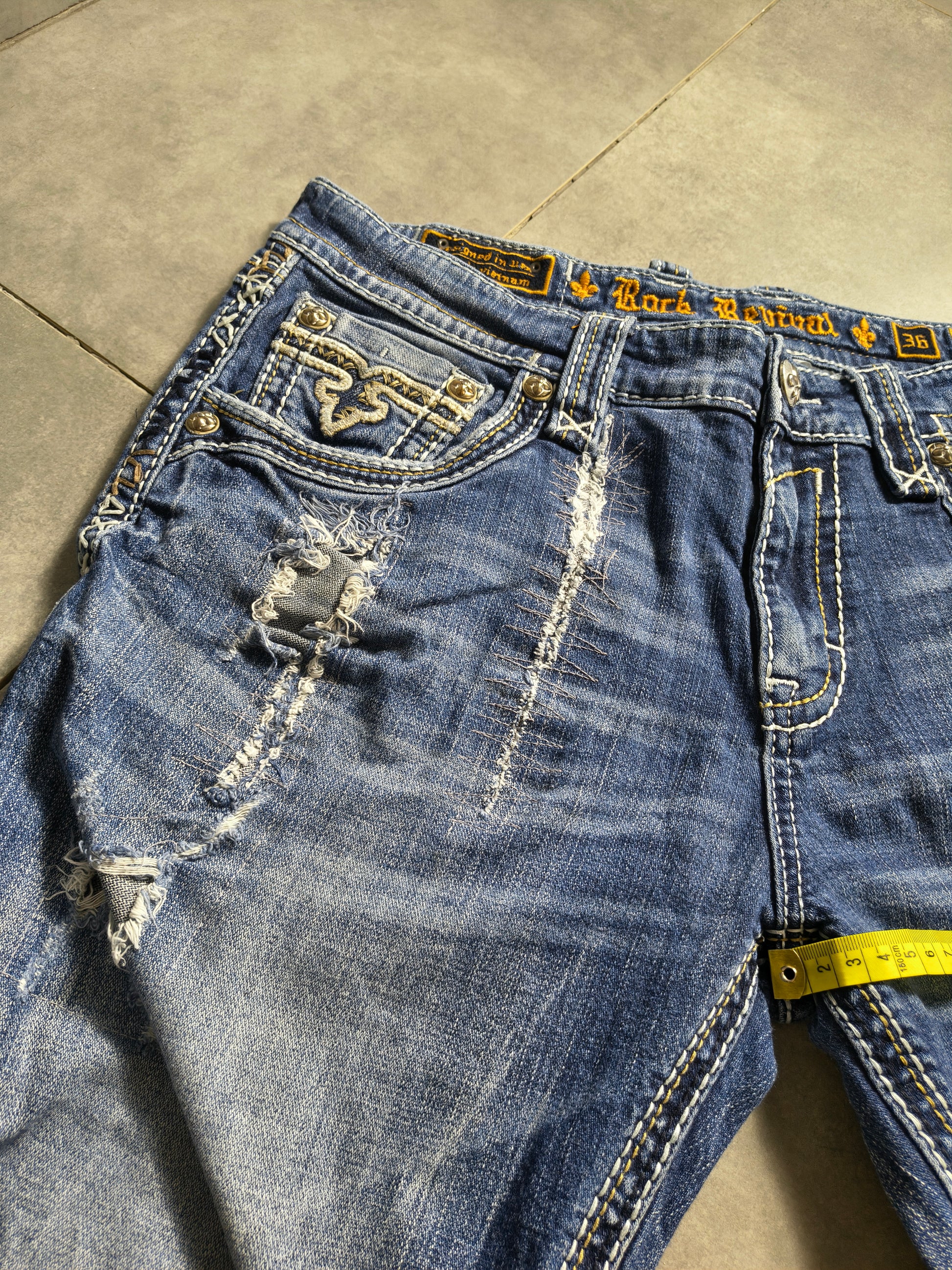 Niebieskie straight fit jeansy Rock Revival