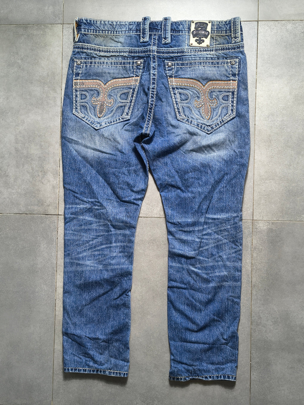 Niebieskie straight fit jeansy Rock Revival