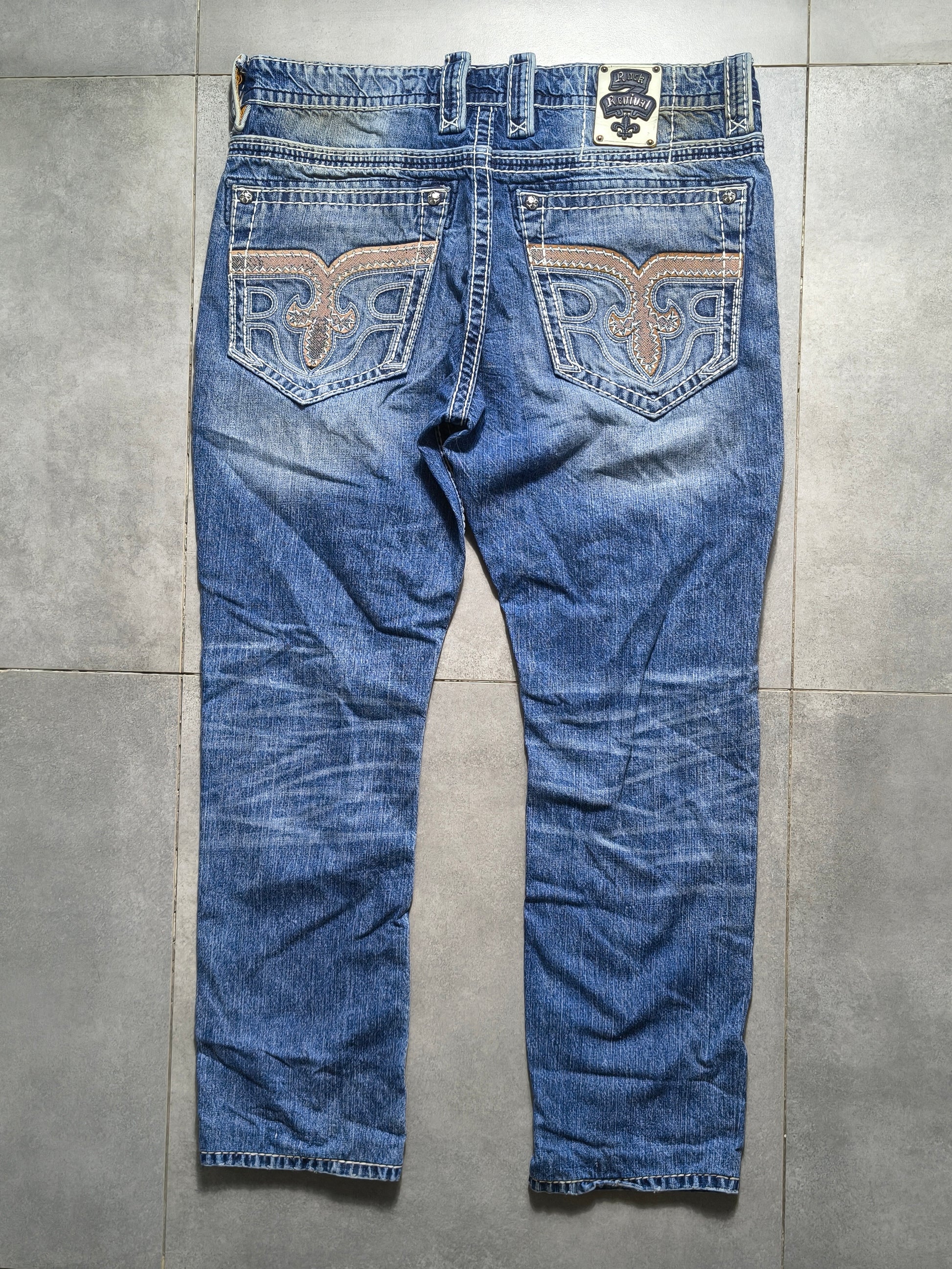 Niebieskie straight fit jeansy Rock Revival