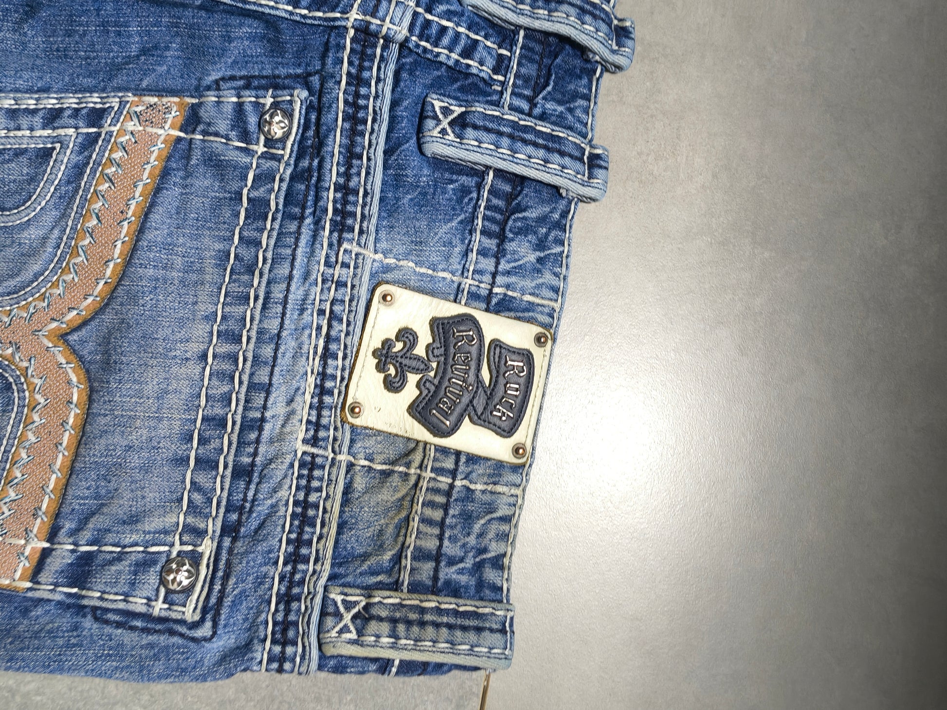 Niebieskie straight fit jeansy Rock Revival