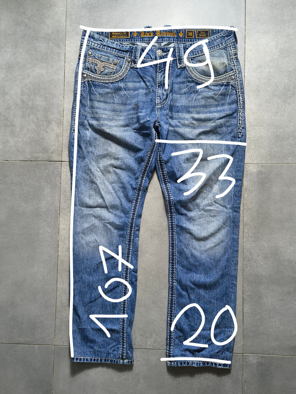 Niebieskie straight fit jeansy Rock Revival