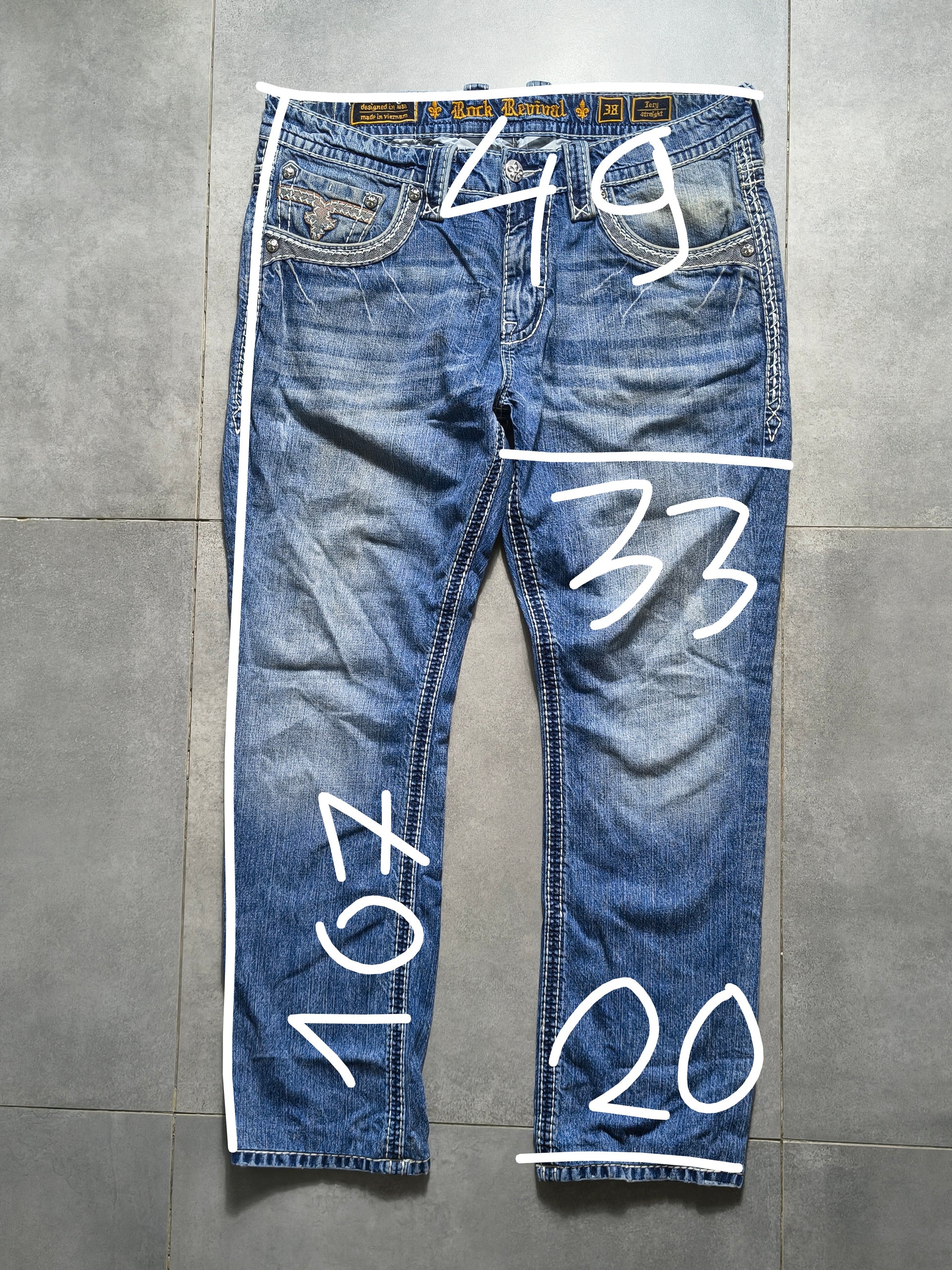 Niebieskie straight fit jeansy Rock Revival