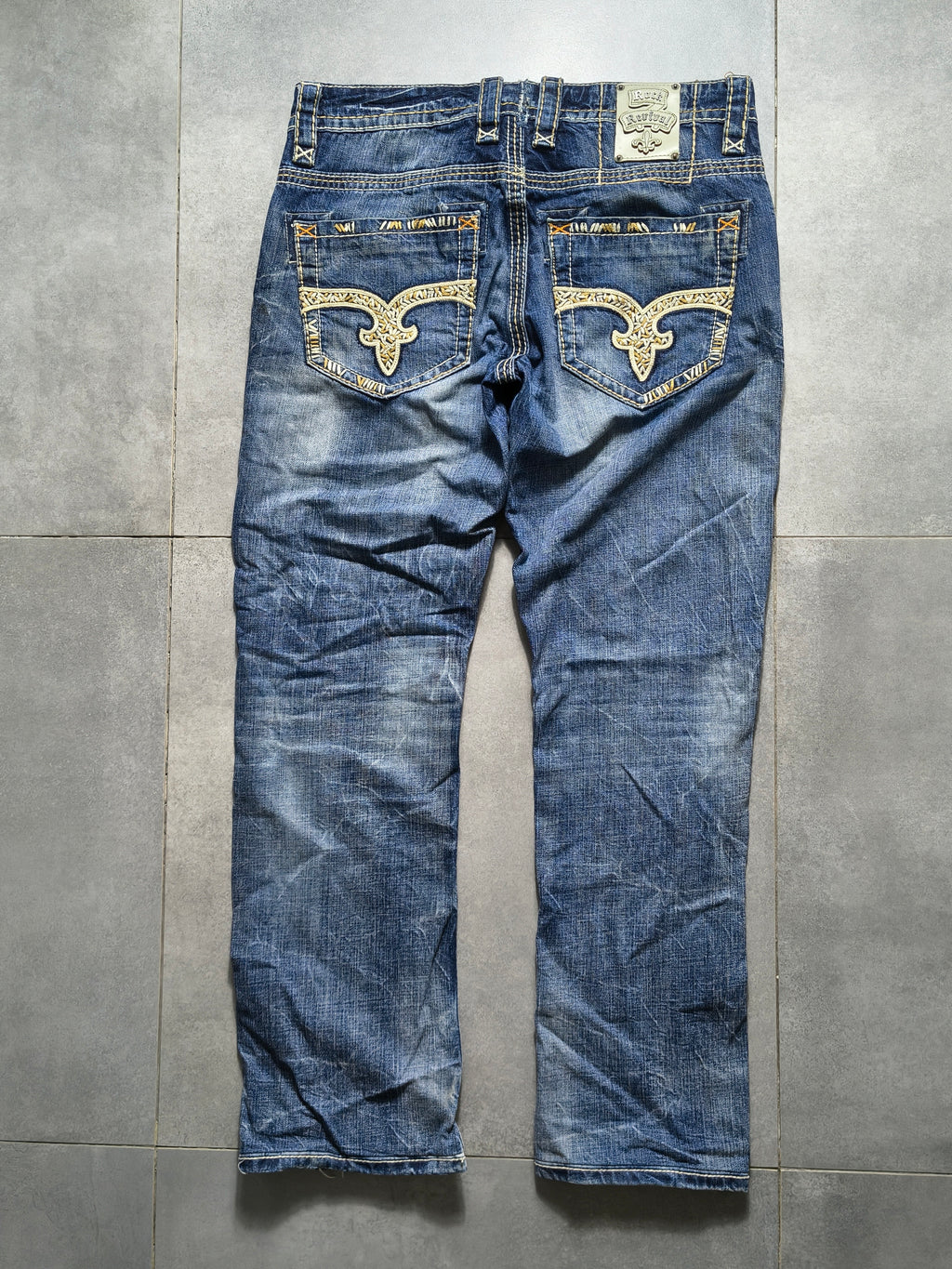 Granatowe bootcut jeansy Rock Revival
