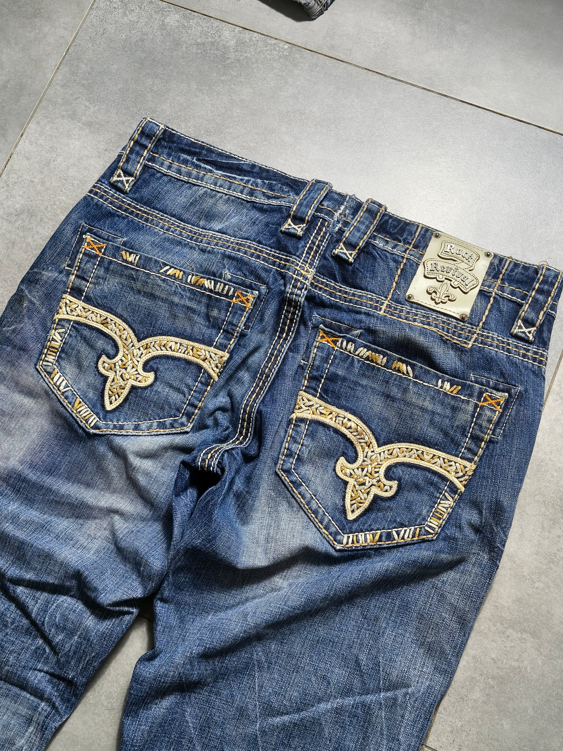 Granatowe bootcut jeansy Rock Revival