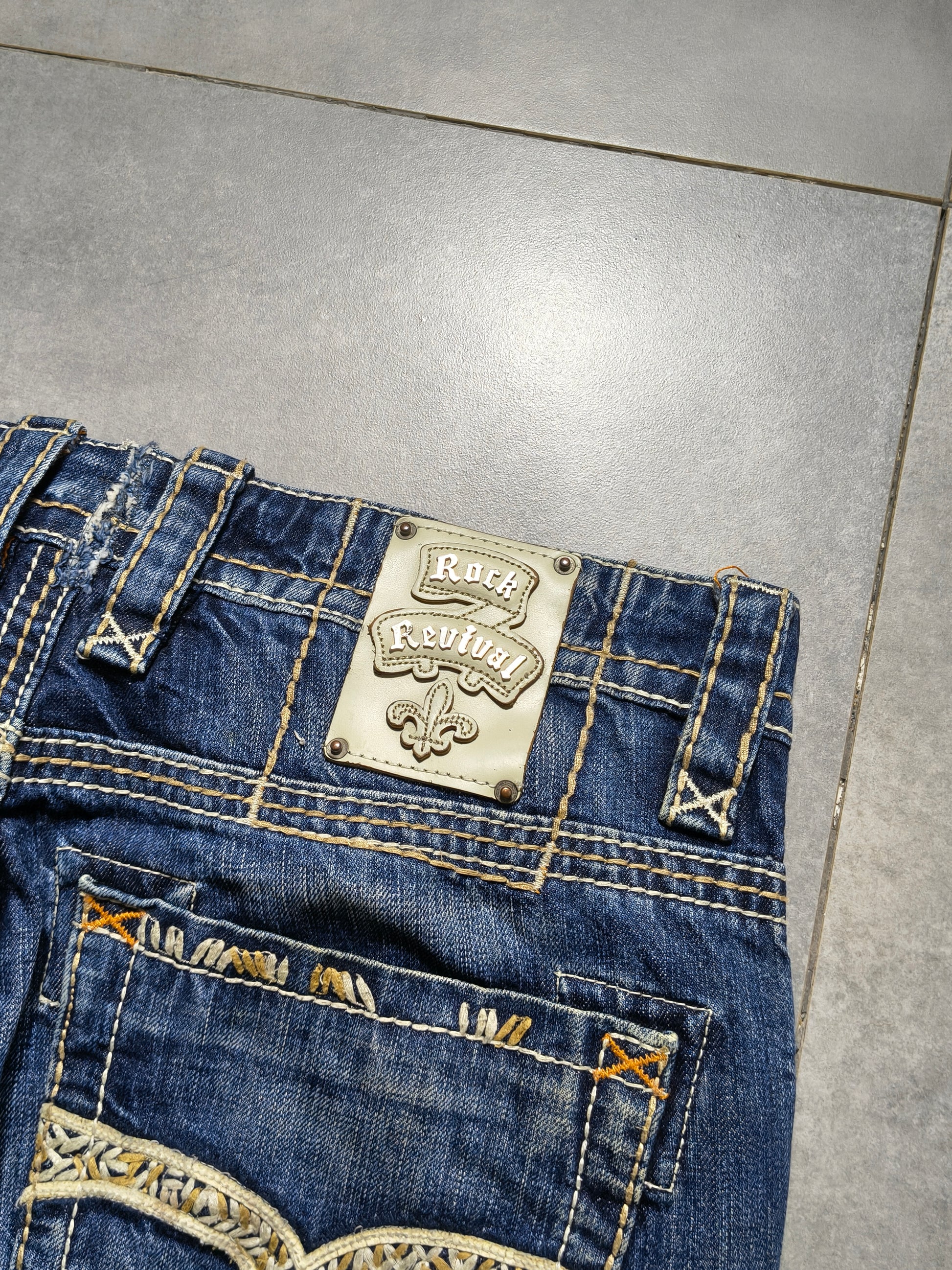 Granatowe bootcut jeansy Rock Revival