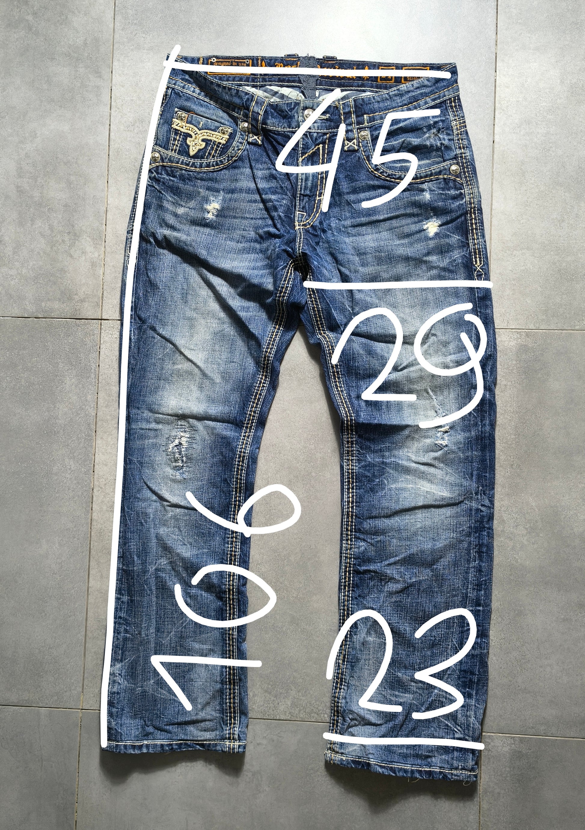 Granatowe bootcut jeansy Rock Revival