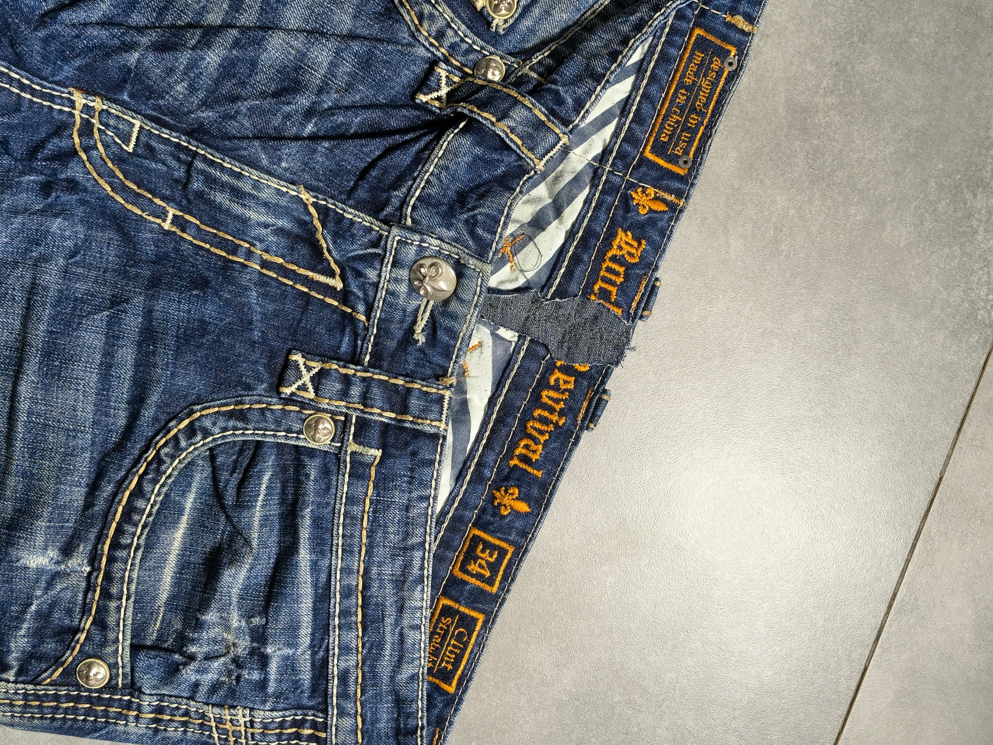 Granatowe bootcut jeansy Rock Revival