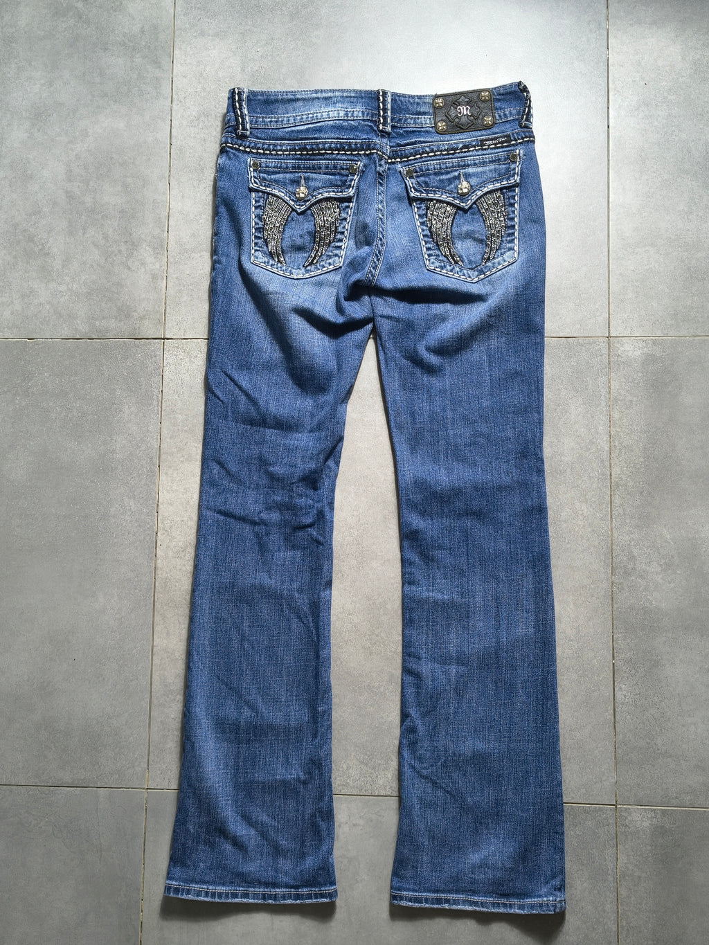 Granatowe Flared jeansy Miss Me