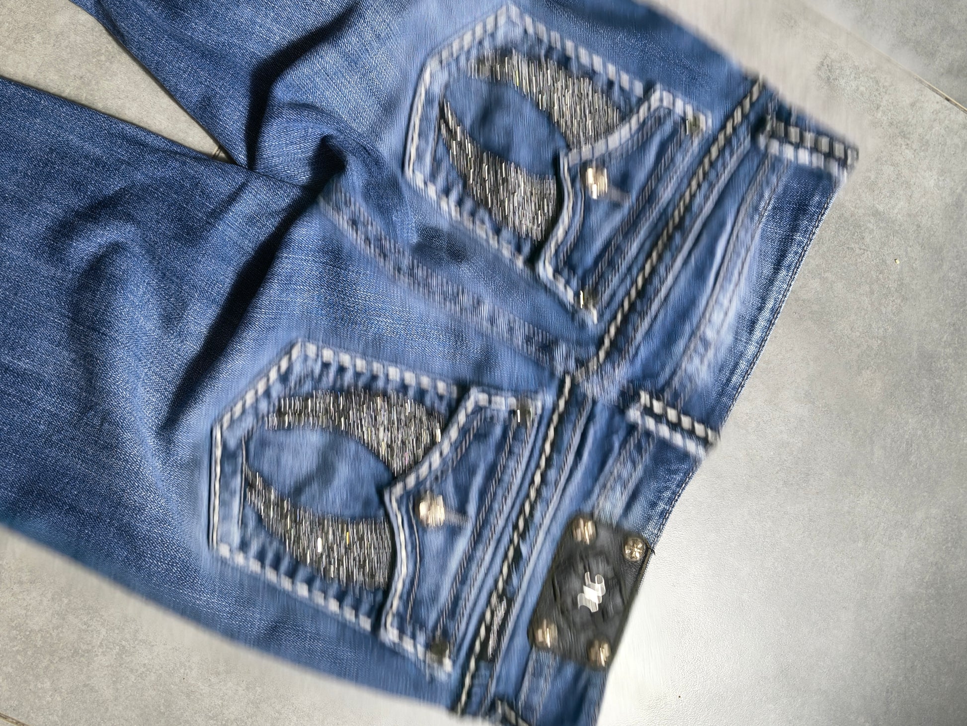Granatowe Flared jeansy Miss Me