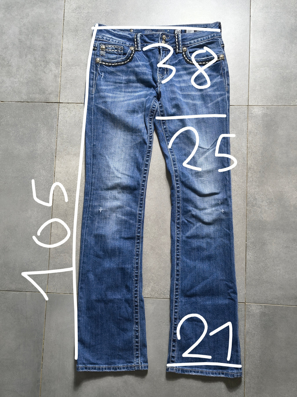 Granatowe Flared jeansy Miss Me