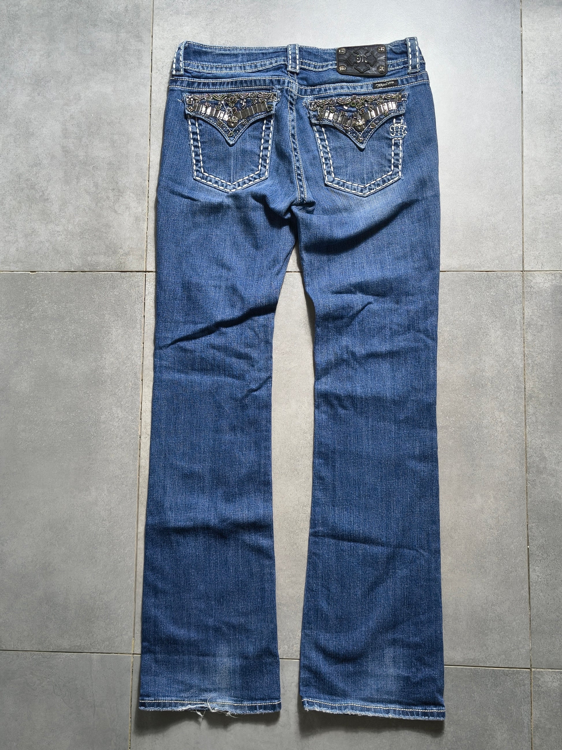 Granatowe Flared jeansy Miss Me