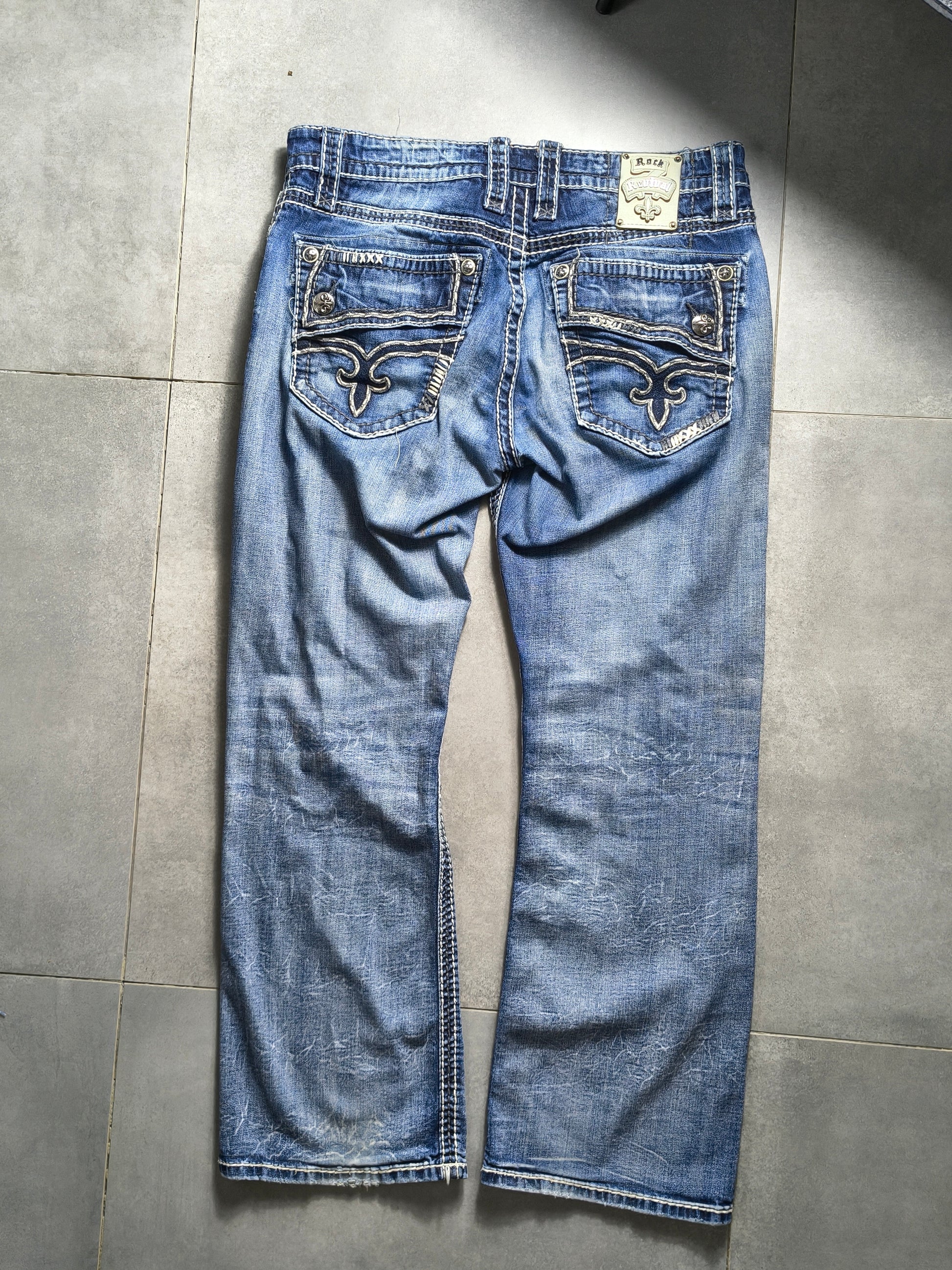 Granatowe jeansy Bootcut Rock Revival