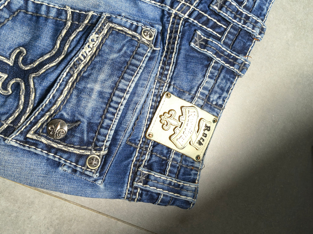 Granatowe jeansy Bootcut Rock Revival