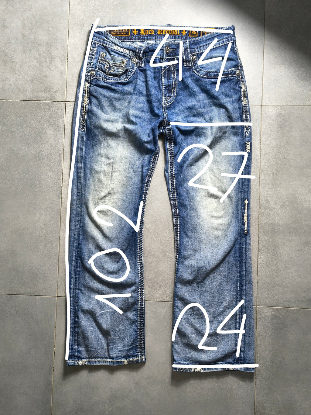 Granatowe jeansy Bootcut Rock Revival