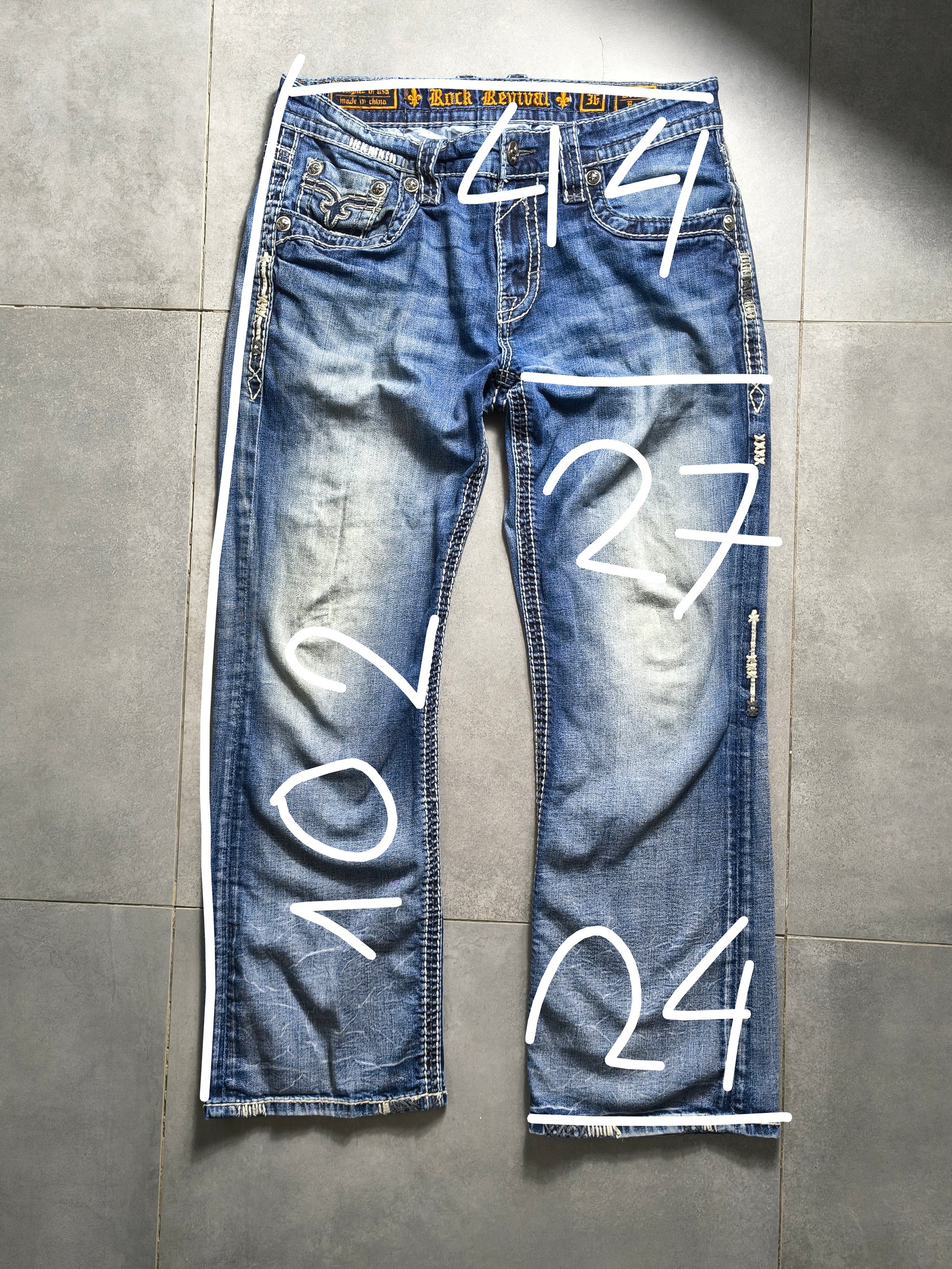Granatowe jeansy Bootcut Rock Revival