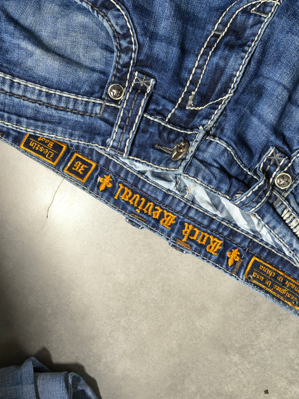 Granatowe jeansy Bootcut Rock Revival