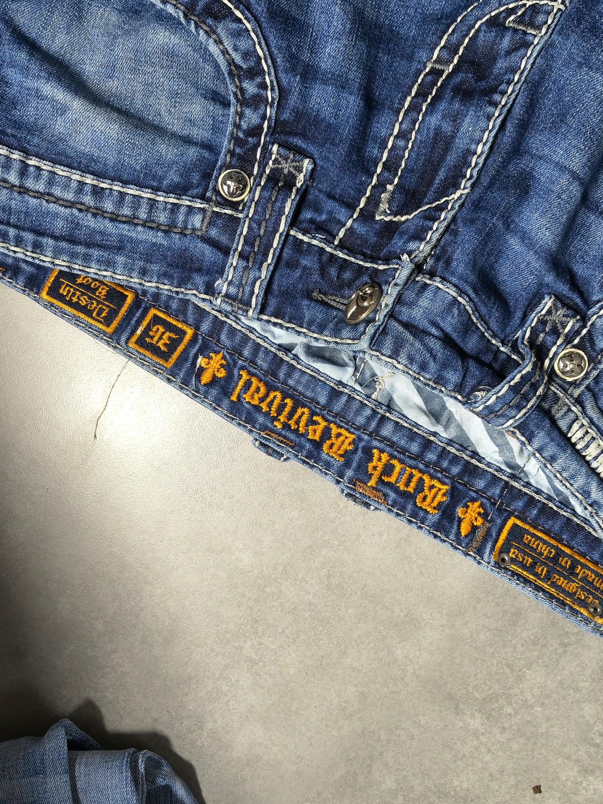 Granatowe jeansy Bootcut Rock Revival