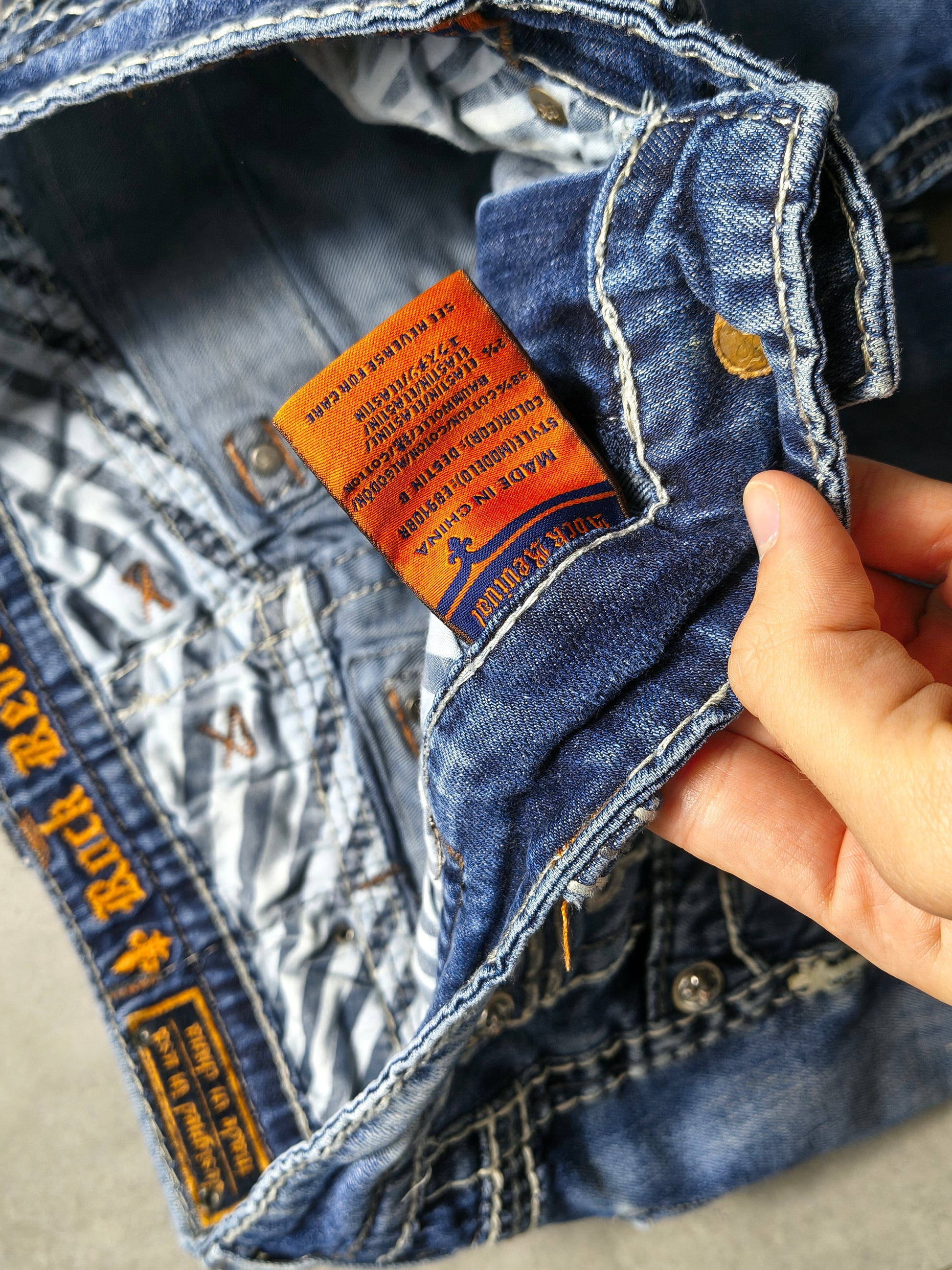 Granatowe jeansy Bootcut Rock Revival