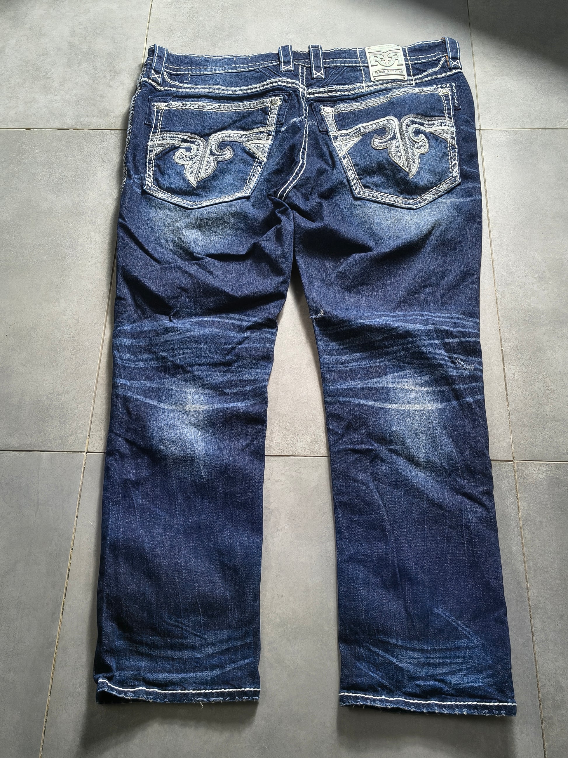 Granatowe straight jeansy Rock Revival
