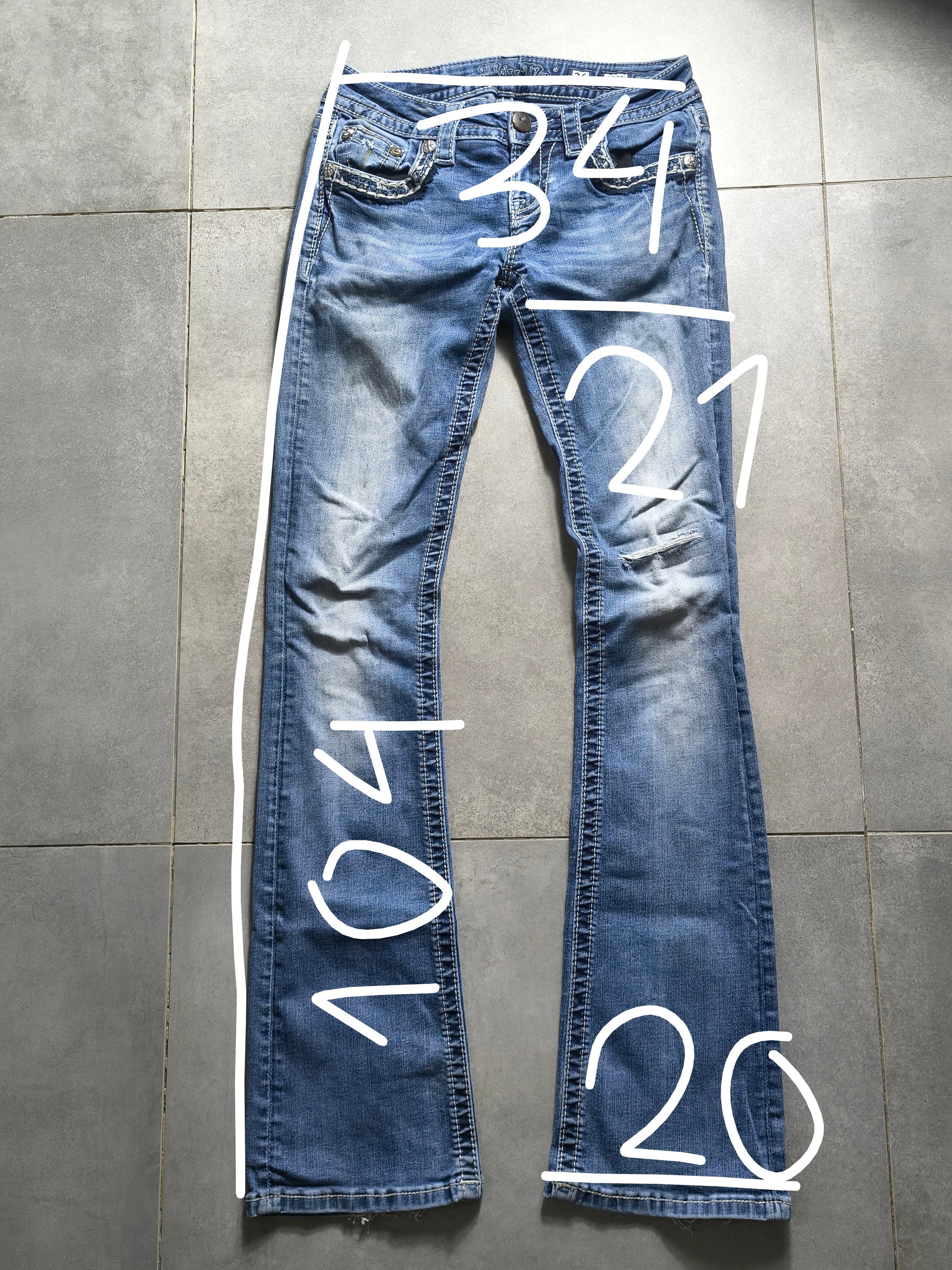 Granatowe flared jeansy Miss Me
