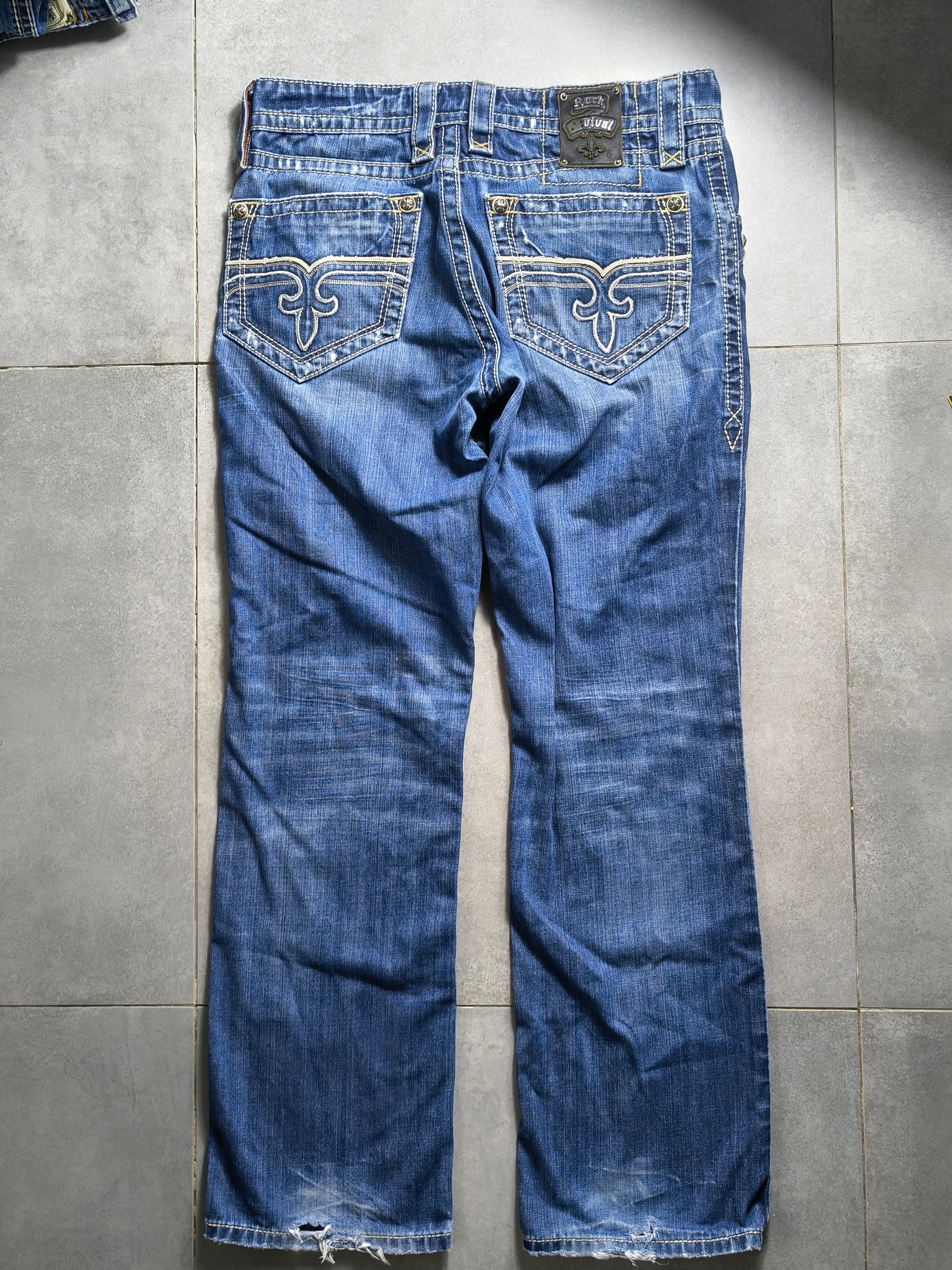 Granatowe bootcut  jeansy Rock Revival