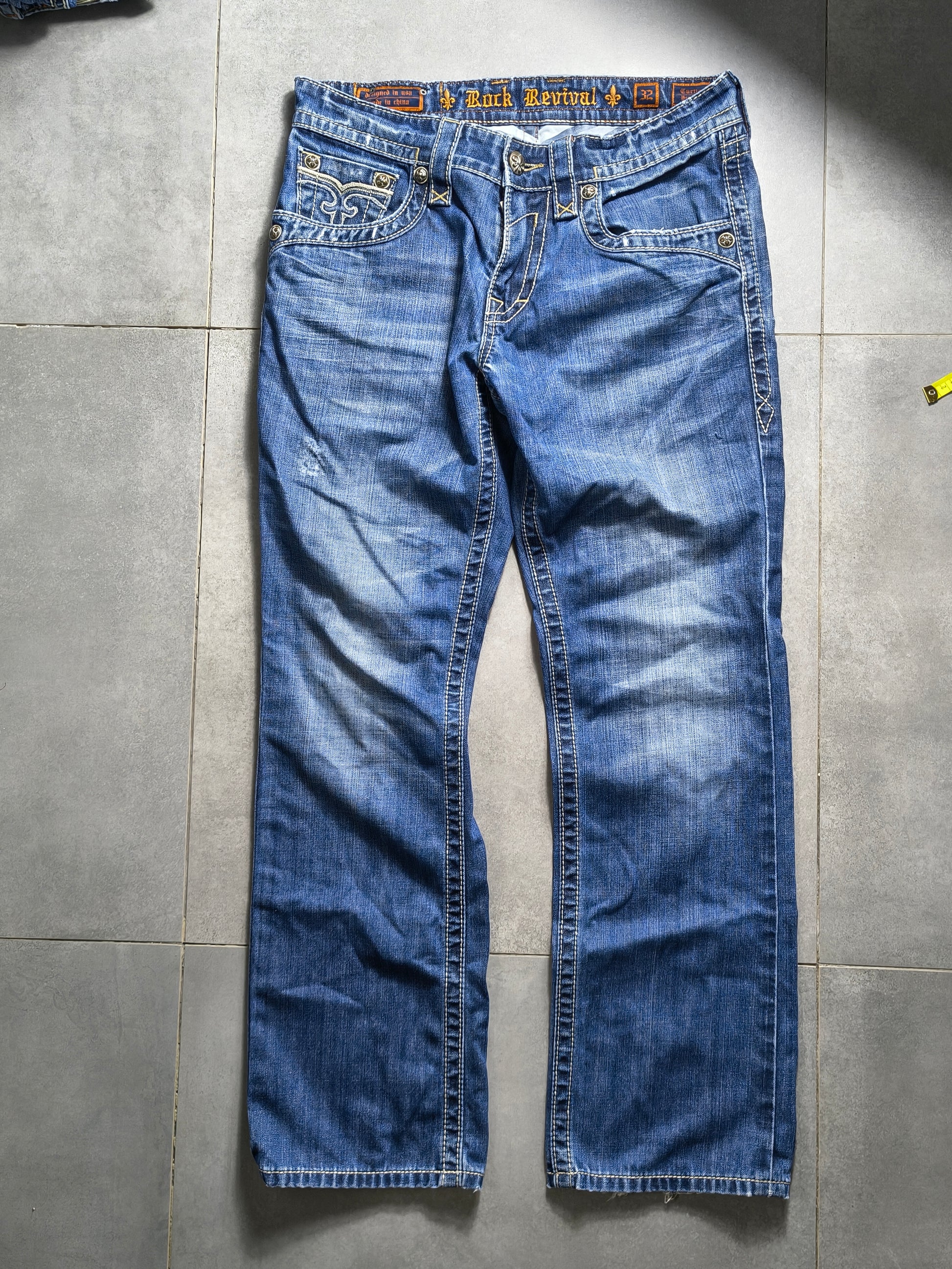 Granatowe bootcut  jeansy Rock Revival