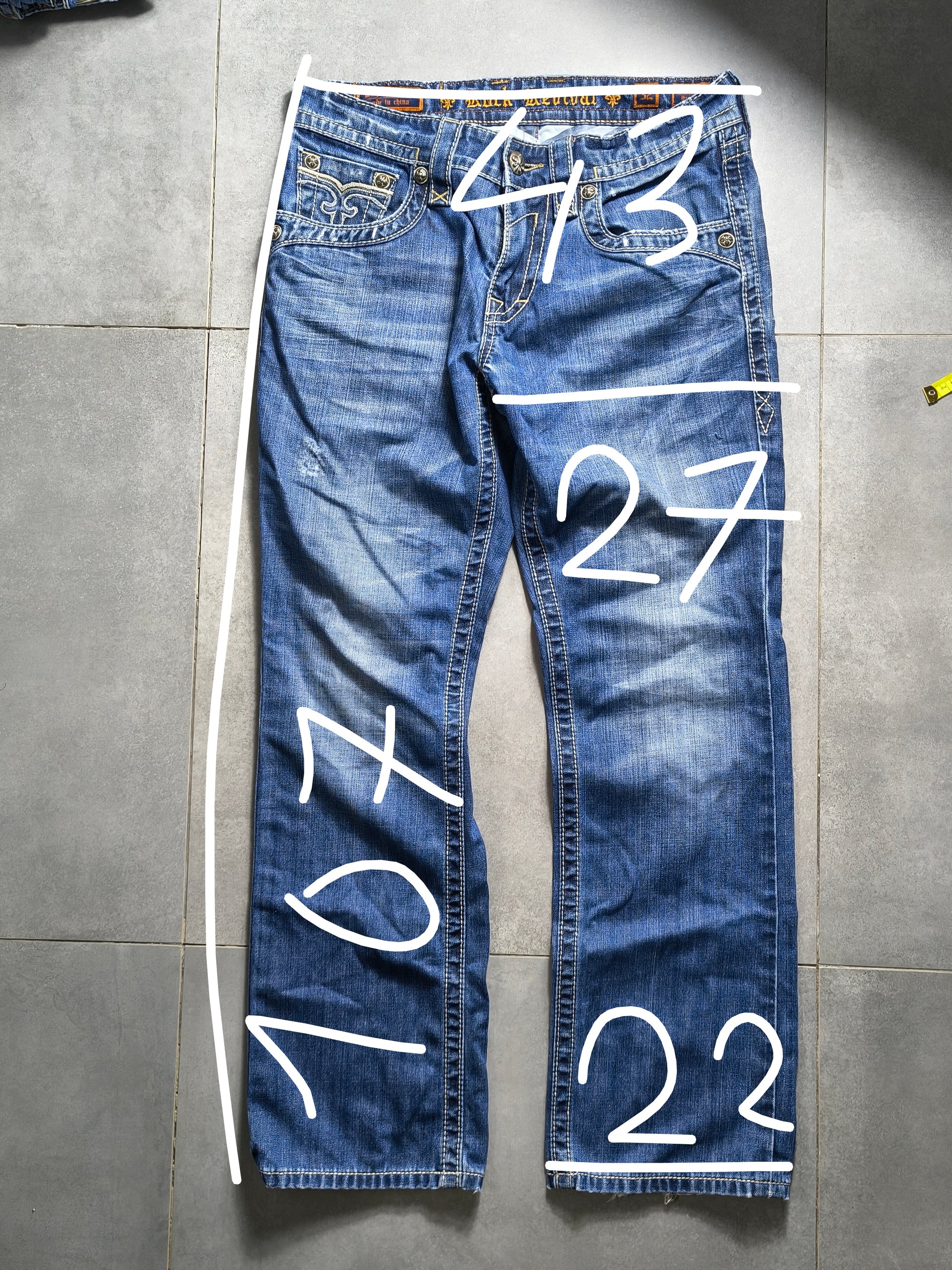 Granatowe bootcut  jeansy Rock Revival