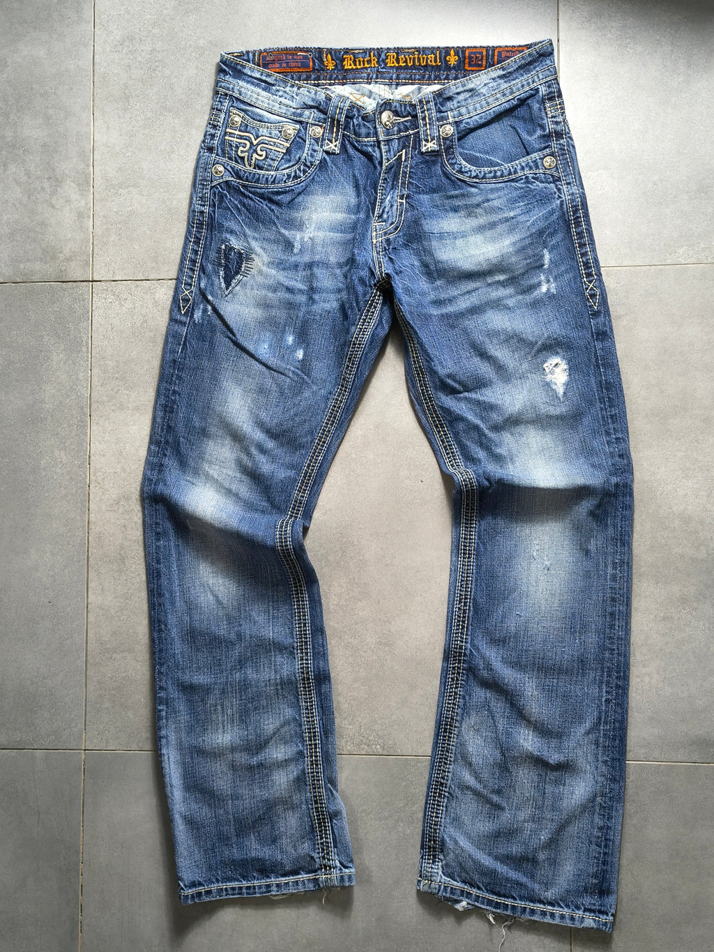 Granatowe bootcut jeansy Rock Revival