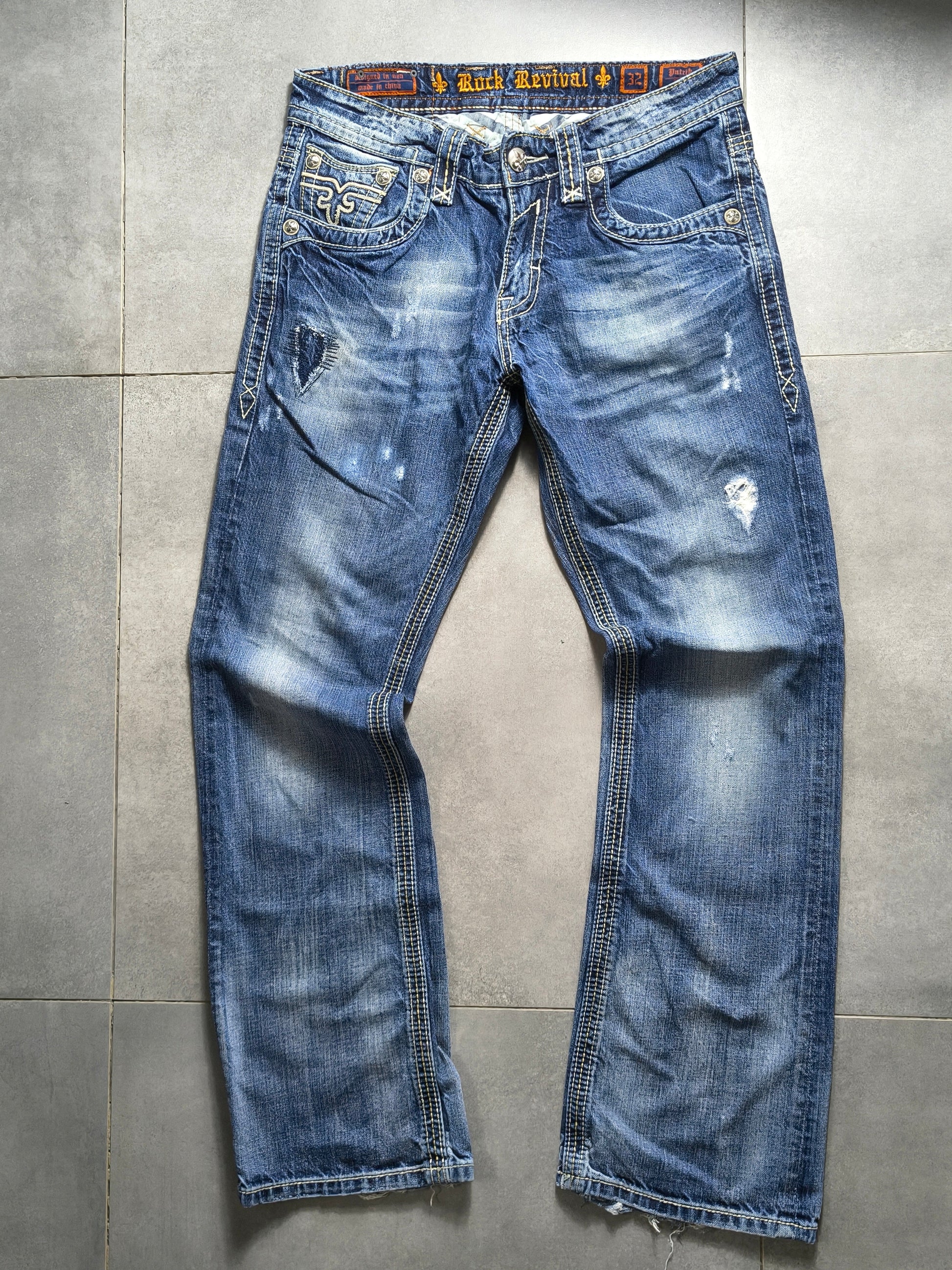 Granatowe bootcut jeansy Rock Revival