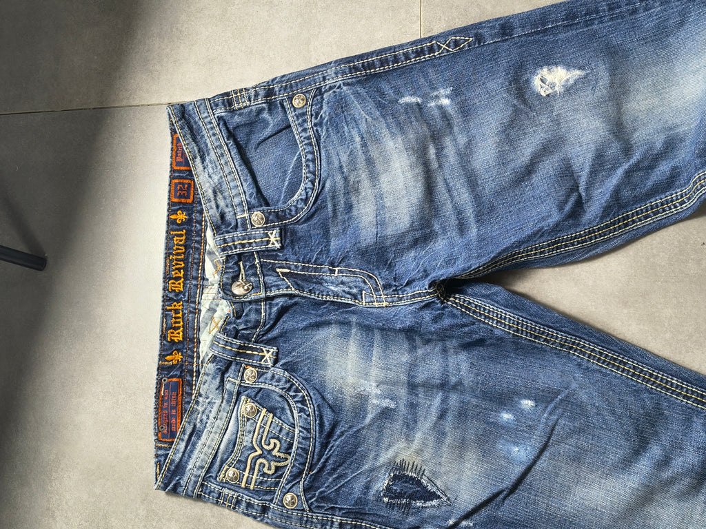 Granatowe bootcut jeansy Rock Revival