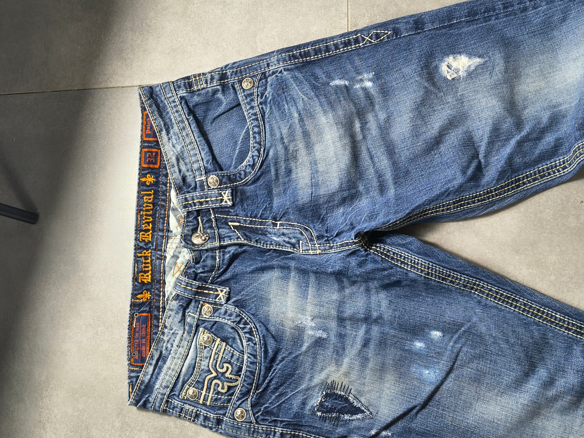 Granatowe bootcut jeansy Rock Revival