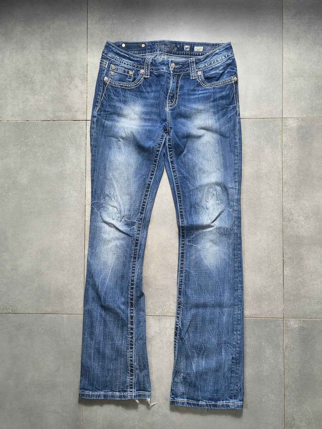 Granatowe Flared jeansy Miss Me