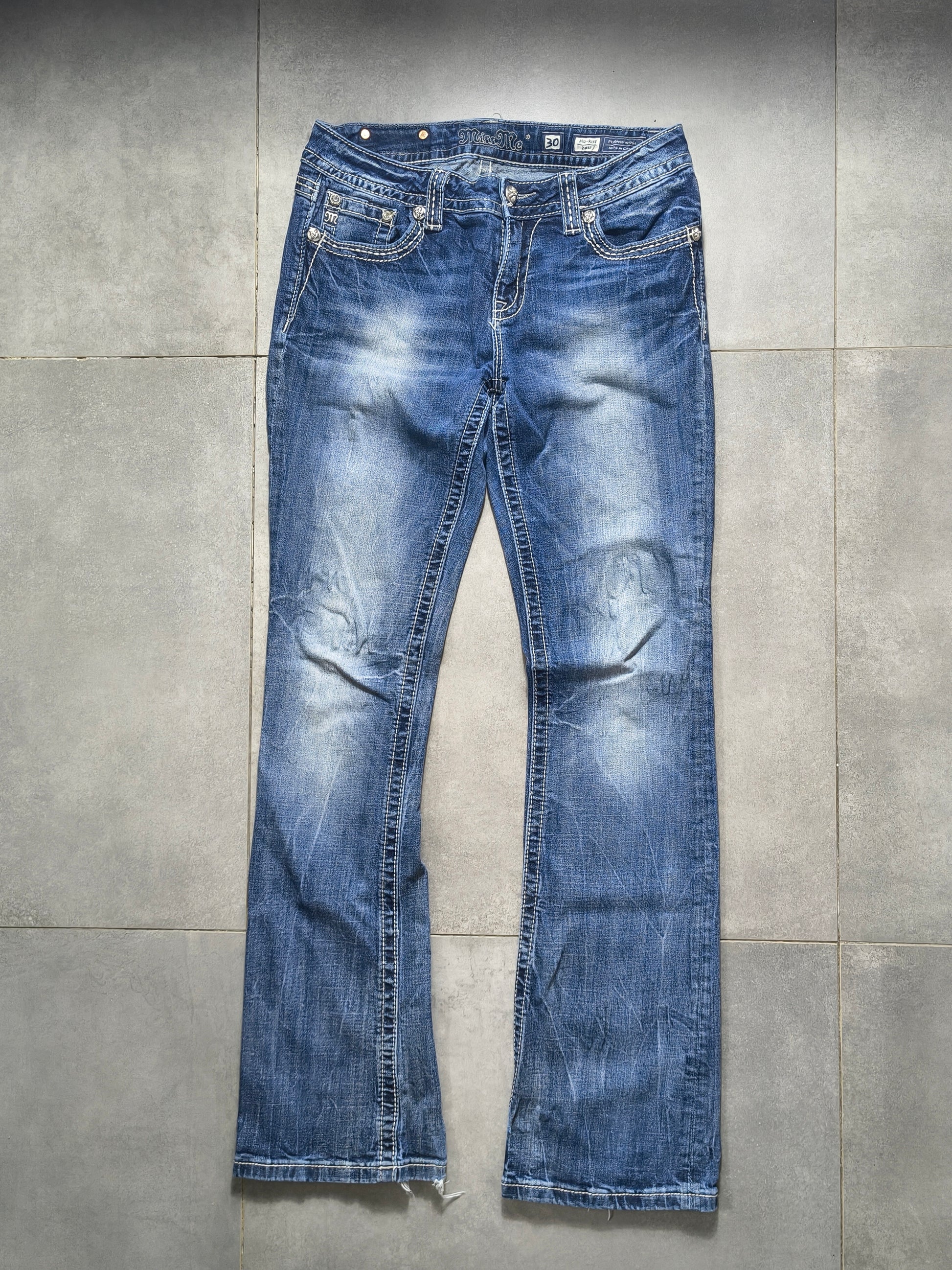 Granatowe Flared jeansy Miss Me