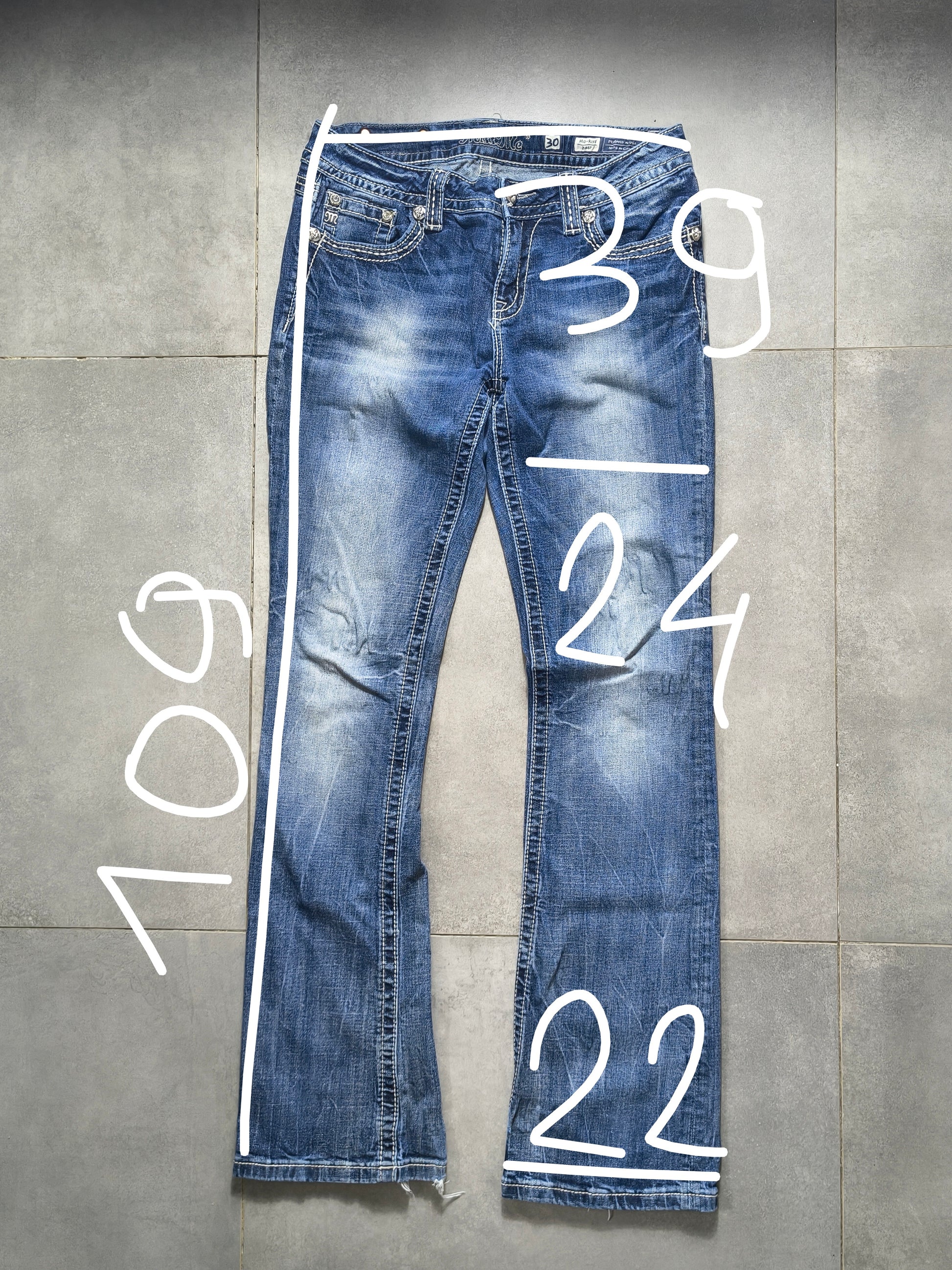 Granatowe Flared jeansy Miss Me