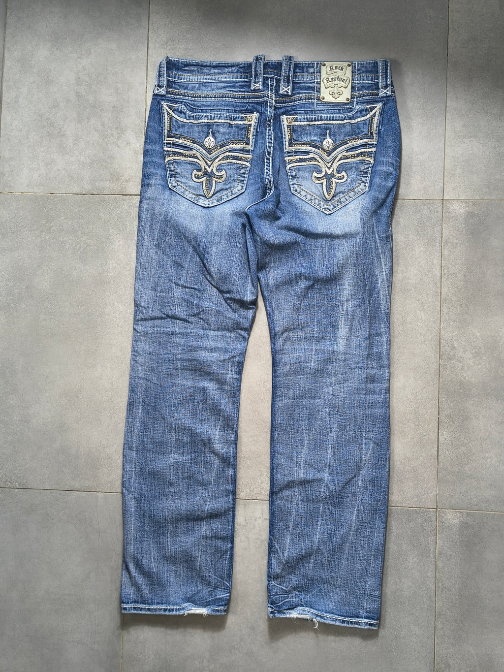 Niebieskie straight fit jeansy Rock Revival