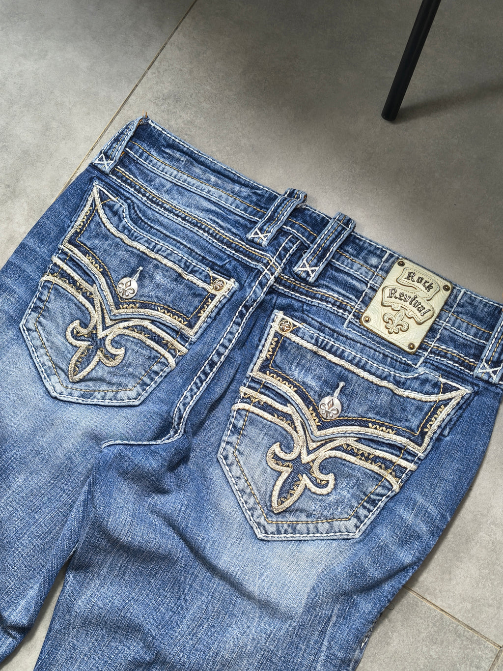 Niebieskie straight fit jeansy Rock Revival