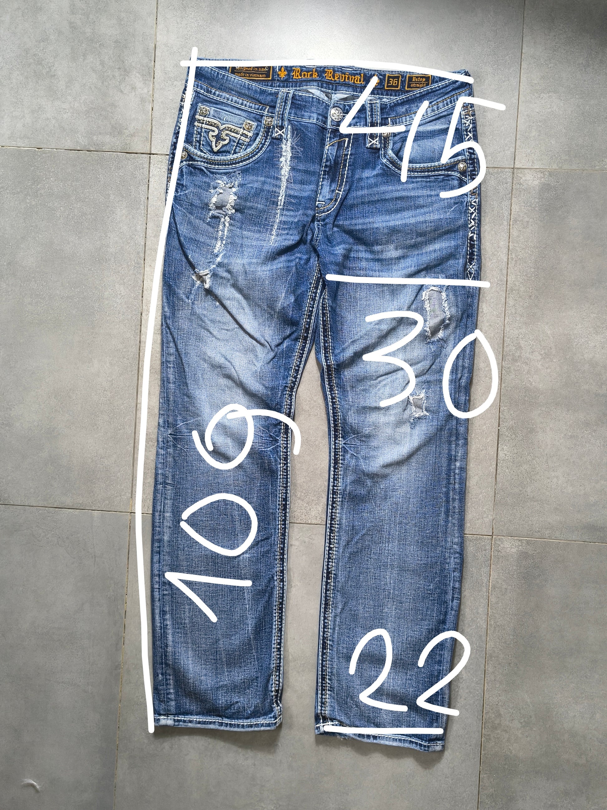 Niebieskie straight fit jeansy Rock Revival