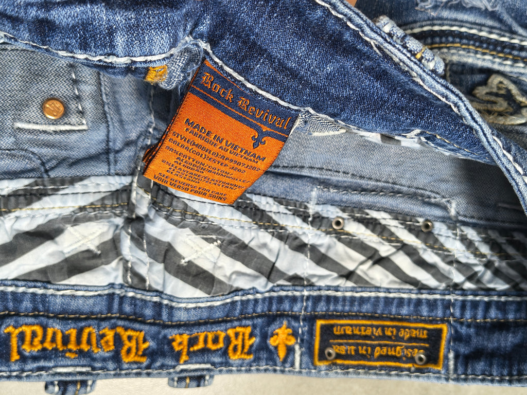 Niebieskie straight fit jeansy Rock Revival