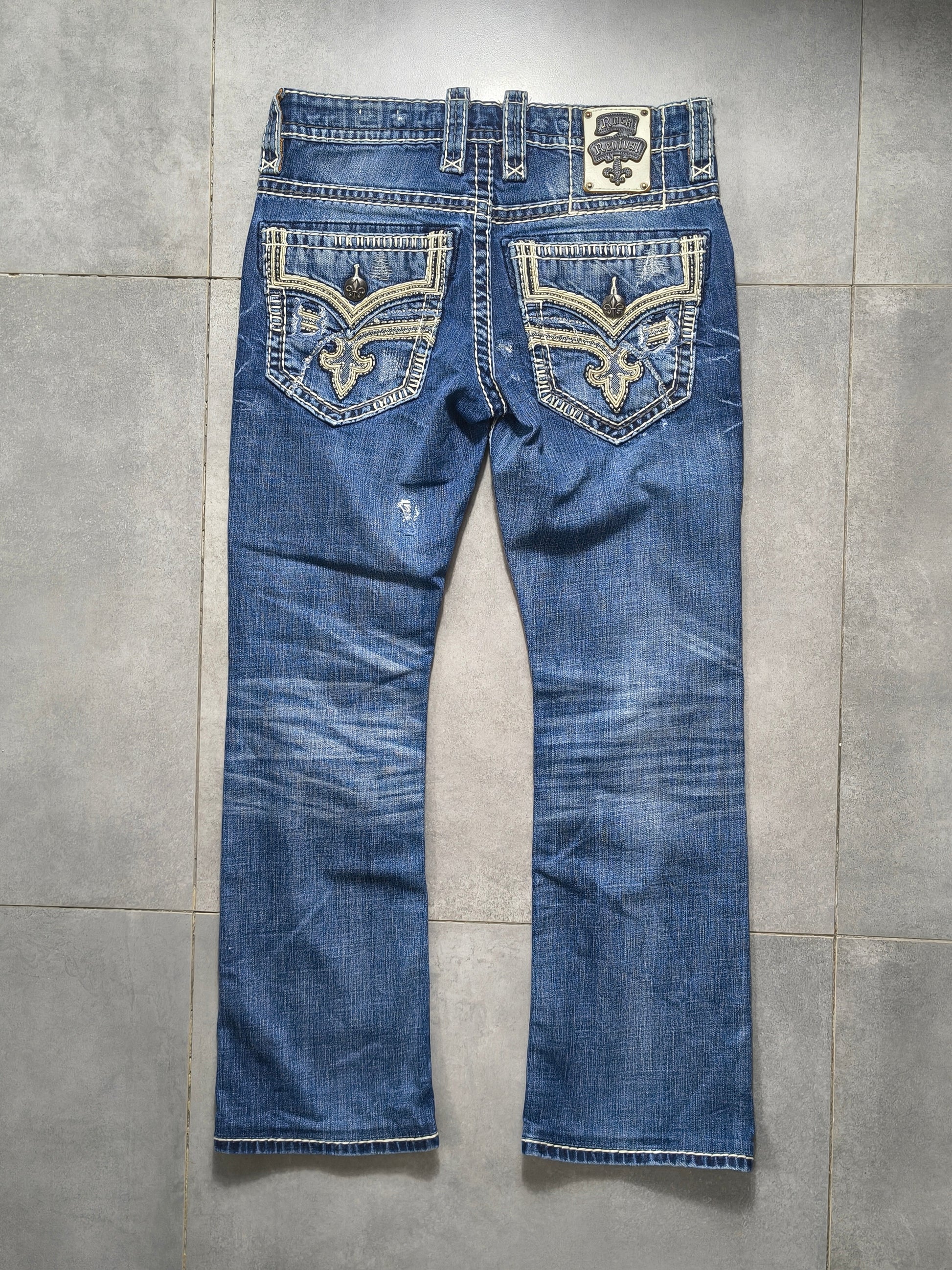 Granatowe bootcut jeansy Rock Revival